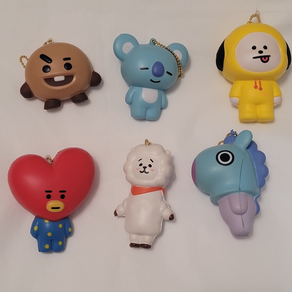 Bt21 Squish Keychains Shooky Mang Koya Tata Rj Chimmy Bts